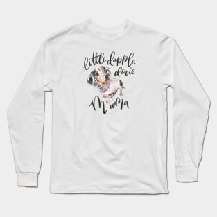 Dapple Doxie Mom, Black in Pink Long Sleeve T-Shirt